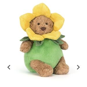 Jellycat Sunflower Bear Plush - Yellow and Green